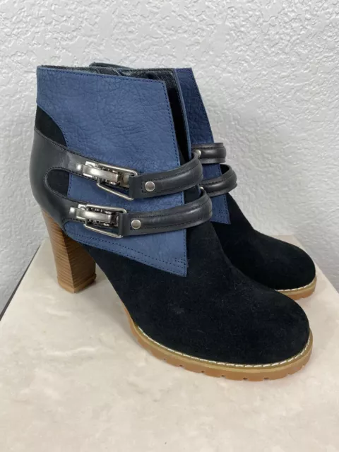 See by Chloe Bootie Black Blue Leather Size 9 US 39 EU New
