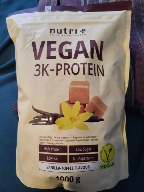 Nutri-Plus Vegan 3K Protein (Vegan Vhey) 1kg Eiweiss Nutriplus + Bonus