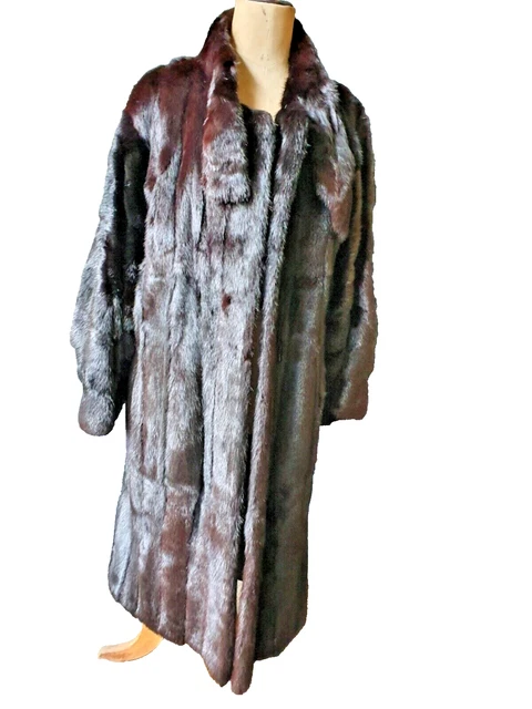 Manteau Vintage En Vison Véritable – Fourrure Naturelle Marron – Avec Housse De Protection Paris