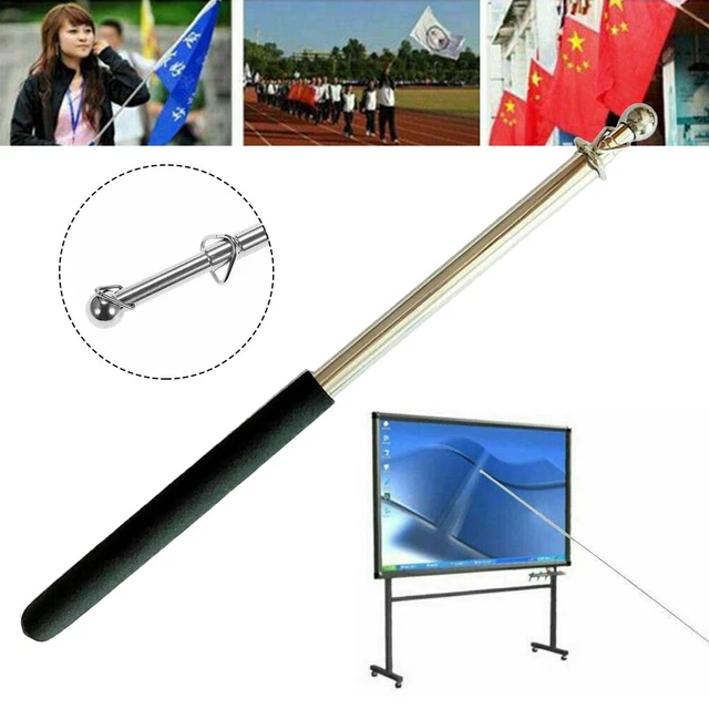 Portable Manche à Air Pointeur Durable 1.6M Télescopique Drapeau Mât Extensible