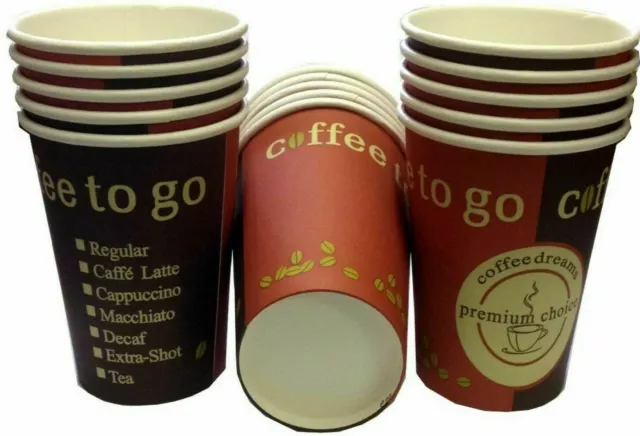 200 Stück Kaffeebecher 200ml Coffee to go Pappbecher Becher 0,2l Kaffee Tee Cup