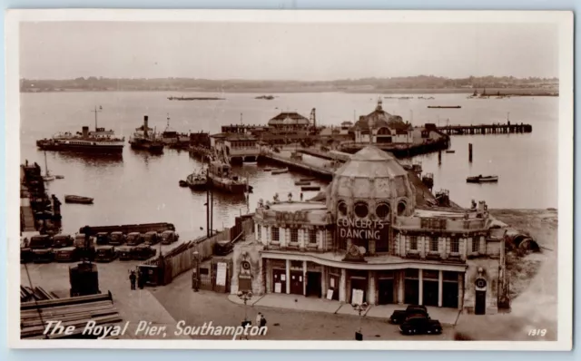 Southampton Hampshire England Postcard The Royal Pier Landing c1930's RPPC Photo