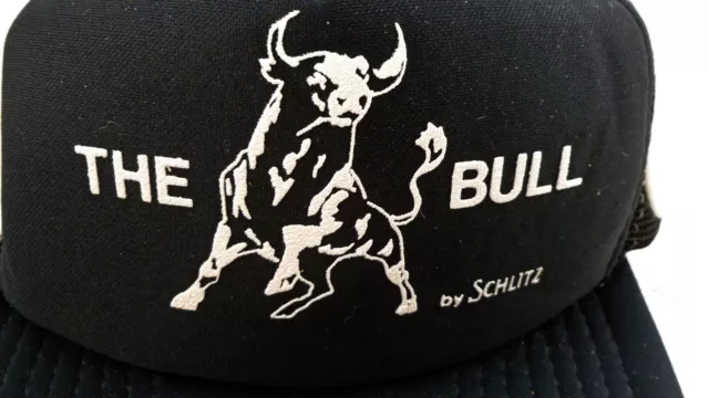 3 Vintage The Bull by Schlitz Horn Cap by Sportcap (2 have broke straps) 3