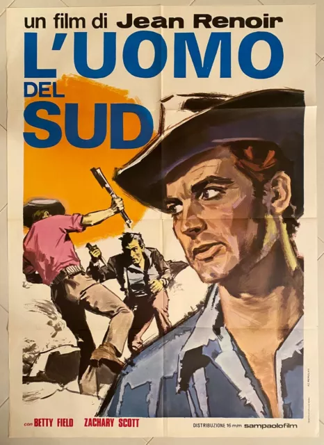 Manifesto Originale  2F L'uomo Del Sud The Southerner Jean Renoir Cult Ottimo