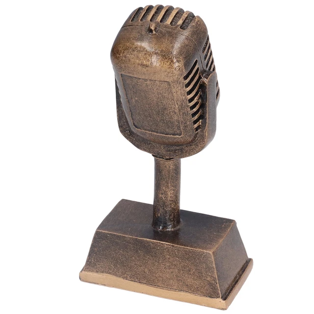 Vintage Retro Mikrofon Trophäe Aus Kunstharz - Perfekt Für Karaoke-Partys