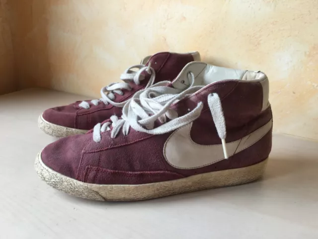 SCARPE SHOES  NIKE BLAZER MID  ALTE bordeaux pelle NUM 44