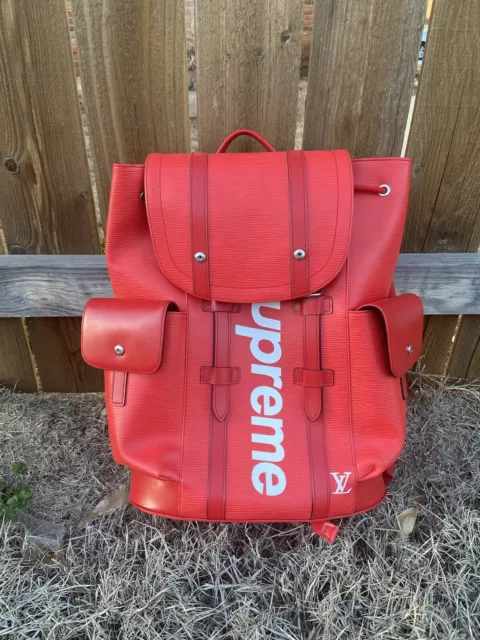 Louis Vuitton X Supreme Epi Christopher Backpack Pm Red 6253