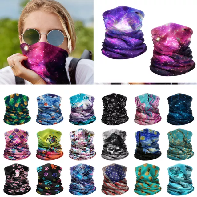 2 Pcs Bandana Tube Scarf Face Cover Mask Neck Gaiter Headband for Outdoor Sports