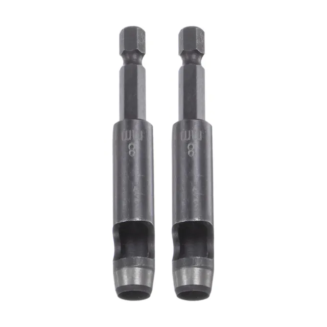 2uds Cuero Hueco Punzón Hexagonal Vástago para Taladros, 8mm Diá Agujero Punzón