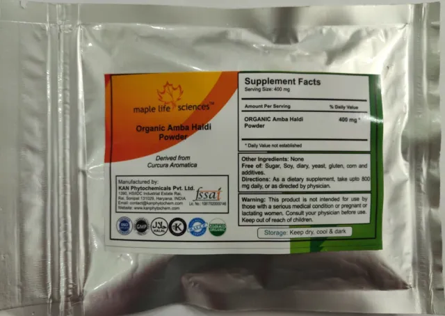 ORGANIC Amba Haldi Powder Curcura Aromatica Curcumin Anti-inflammatory pure