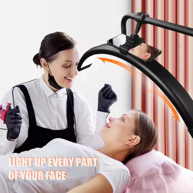 LED Half Moon Lamp With Stand Kit for Lash Extension Beauty, Skincare,Eyebrows