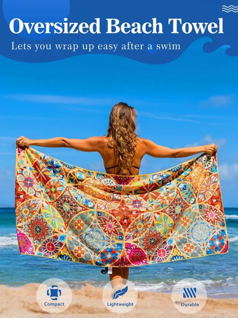 OCOOPA Microfiber Beach Towel Fast Drying Oversize Ocean Sand Free Extra soft