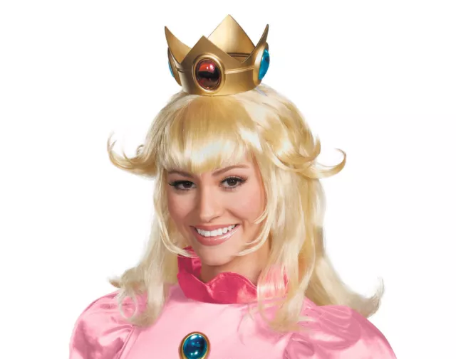 Princess Peach Wig Super Mario Bros Costume Accessory Adult Womens Blonde