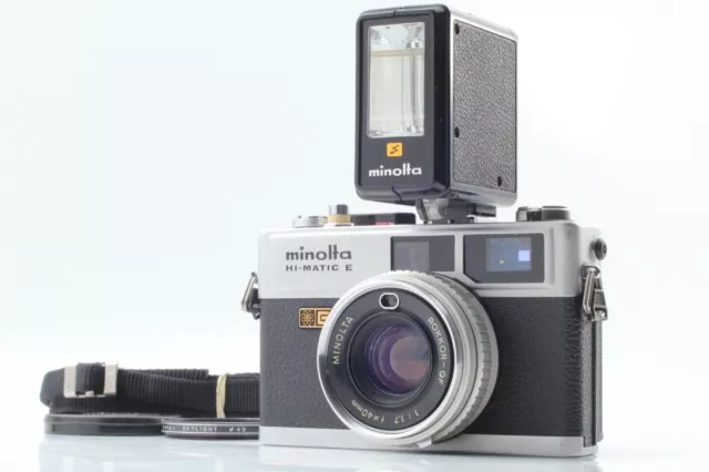 【 Exc+5 w/Flash 】 Minolta Hi-Matic E Film Camera Rokkor-QF 40mm f1.7 From JAPAN