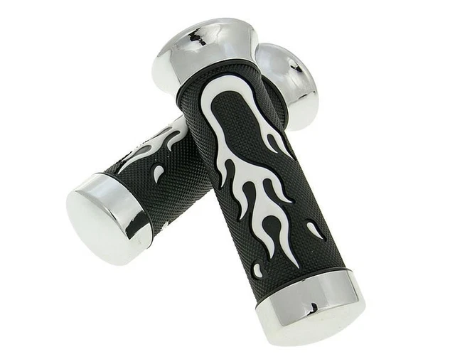 Poignées de guidon Custom Flame blanc [Ø 22mm]