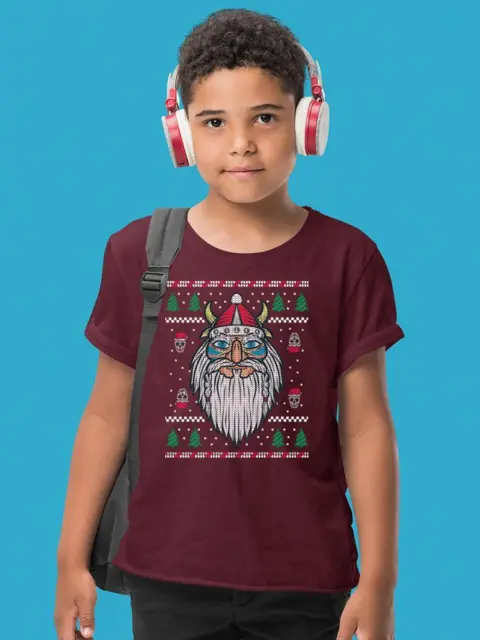 Viking Santa T-shirt Youth's -SmartPrintsInk Designs