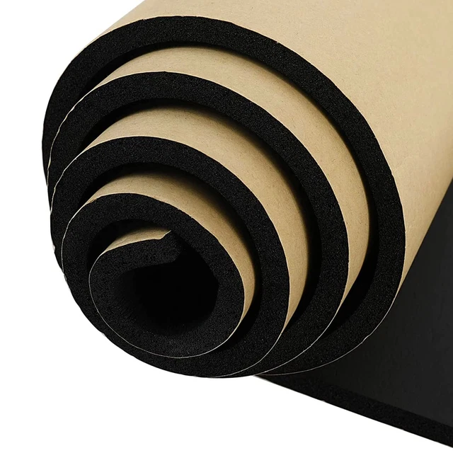 3/4T x 12W 59L Neoprene Sponge Foam Rubber Sheet Roll with Self Adhesive