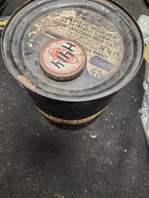 DUPONT Empty 20lb SMOKELESS POWDER KEG BARREL Military Rifle Powder Vietnam War