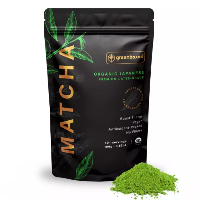 🍵Greenboxed Matcha Green Tea Powder Organic Japanese Premium Latte Grade 100g