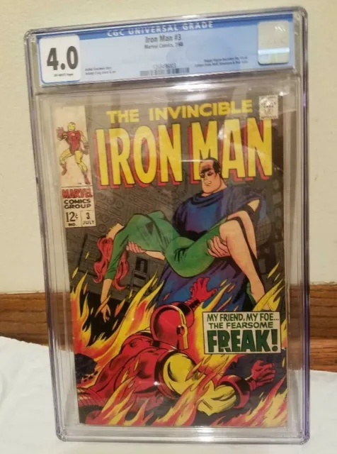 The Invincible Iron Man Marvel Comics Stan Lee No.#3 CGC 4.0 First app Freak