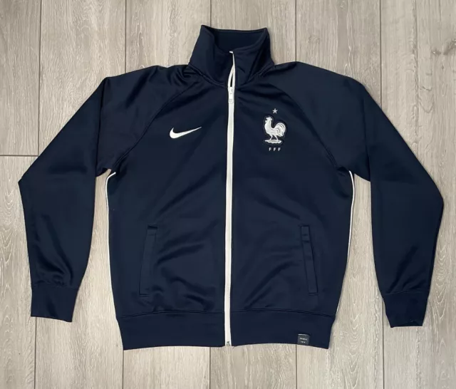 Nike France Football Track Jacket Sports Full-Zip Navy Blue Mens UK Size Medium