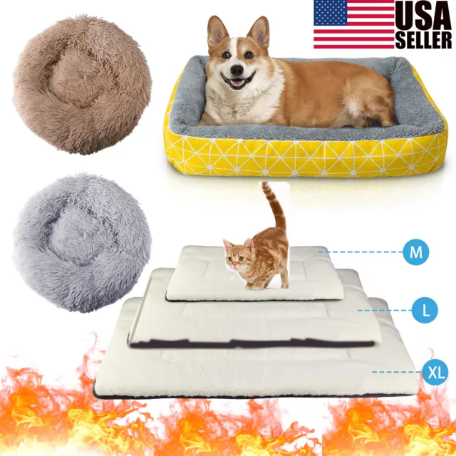 Donut Plush Pet Dog Cat Bed Washable Soft Warm Puppy Cushion Mat Sleeping Nest