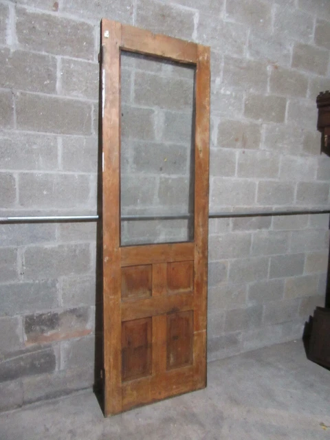 ~ Antique Pantry Door Glass Top ~ 28 X 89.5 ~ Architectural Salvage 9