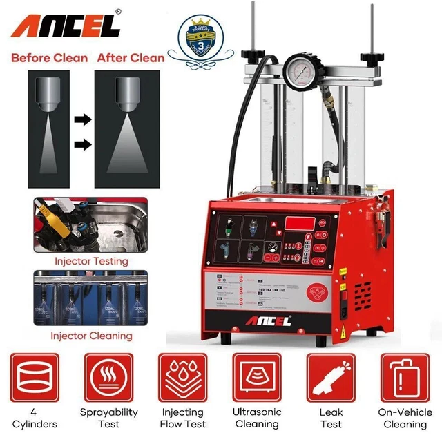 ANCEL MOTORCYCLE FUEL Injector Cleaner Tester Ultrasonic Tool 4