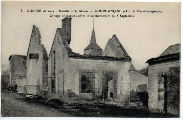 GOURGANCON - Marne - CPA 51 - Bataille de la Marne - bombardements