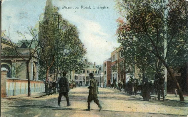 Postal China Whampoa Road Shanghai Hong Kong 1908 a Escocia