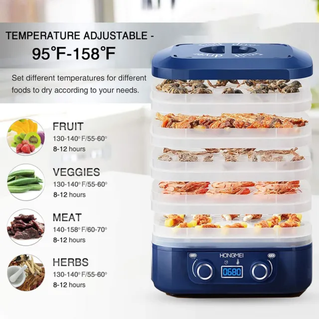 Homdox 5 Tray Food Dehydrator for Food and Jerky, Fruits, Herbs, Veggies,  Electric Dryer, BPA-Free