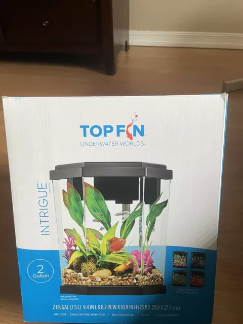 2 Gallon Fish tank with Multi-color led Light and tons of accessories