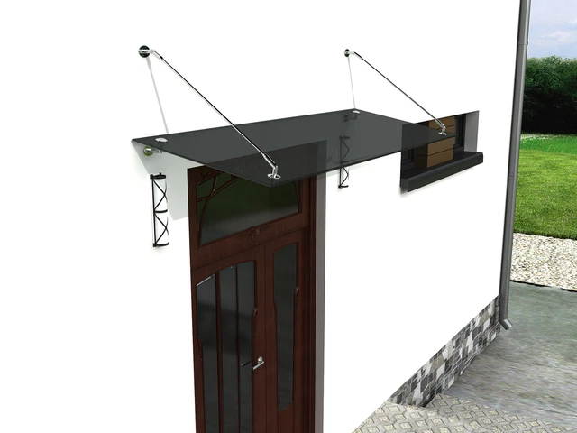 Centro vetro Hagen - tipo/pstb 180 x 90 cm tettoia in vetro tettoia tettoia per porta grigio grafite