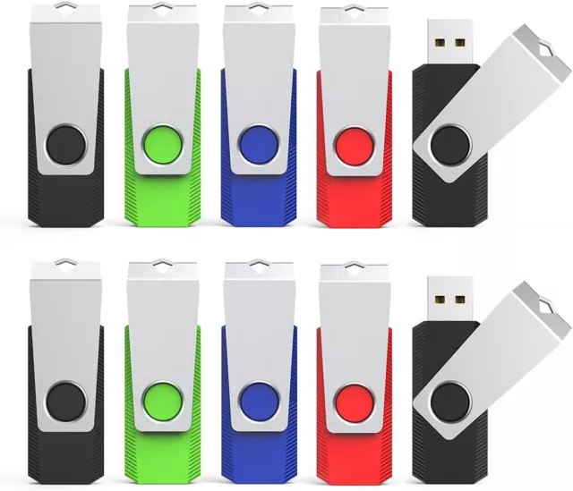 Großhandel 5/10/100Stück USB 2.0 Metal Swivel USB Sticks 1g 2g 4g 8g 16g 32g 64g