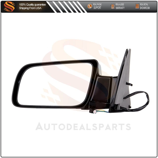 Power Black Driver Side Left View Mirror For C/K Suburban Tahoe Yukon LH