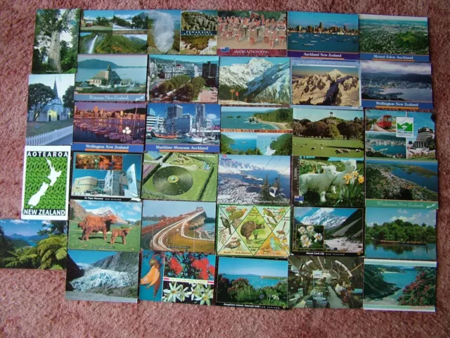 34 Used Postcards of NEW ZEALAND.