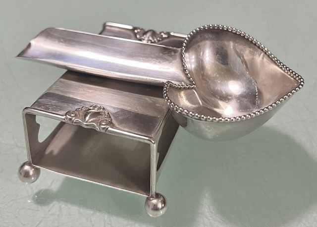 Antique Herbst & Wassall Sterling Silver Cigar Ashtray Rest Matchbox Holder #139