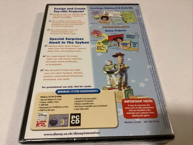 DISNEY’S/PIXAR’S TOY STORY 2 Print Studio (PC CD-ROM) NEW - FREE UK ...