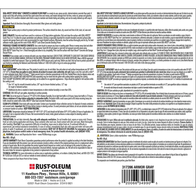 NEWARMOR GRAY, SEAL Krete EpoxySeal Low VOC Concrete and Garage Floor