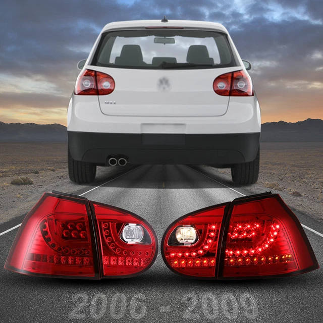 LED TAIL LIGHTS For 0609 Volkswagen VW GTI Rabbit Golf MK5 Red Rear