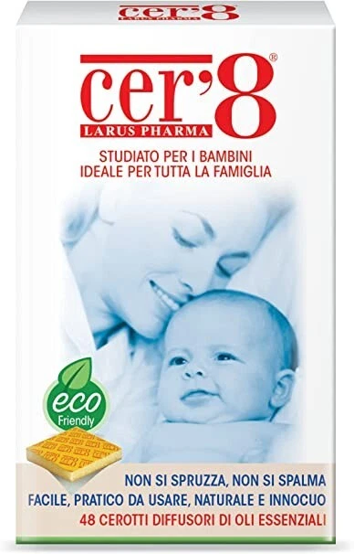 Cer'8 - Cerotti Repellenti Antizanzare a base di Oli essenziali - 48 Cerotti