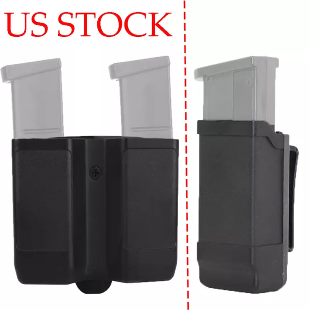 Single/Double Magazine Pouch Dual Stack for Glock 17/19/22/23/26 9mm/.40 .45 Cal