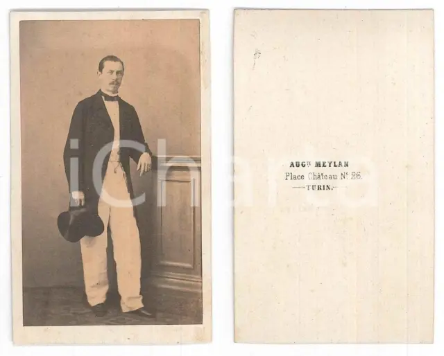 1870 ca TORINO Gentiluomo in abito da passeggio *Foto Auguste MEYLAN CDV