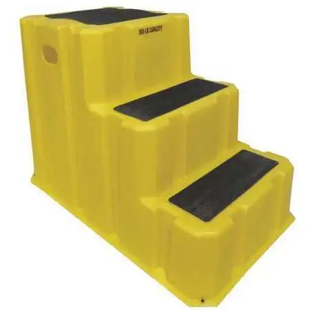 Dpi Nst3-14 3 Steps, Polyethylene Step Stand, 500 Lb. Load Capacity, Yellow