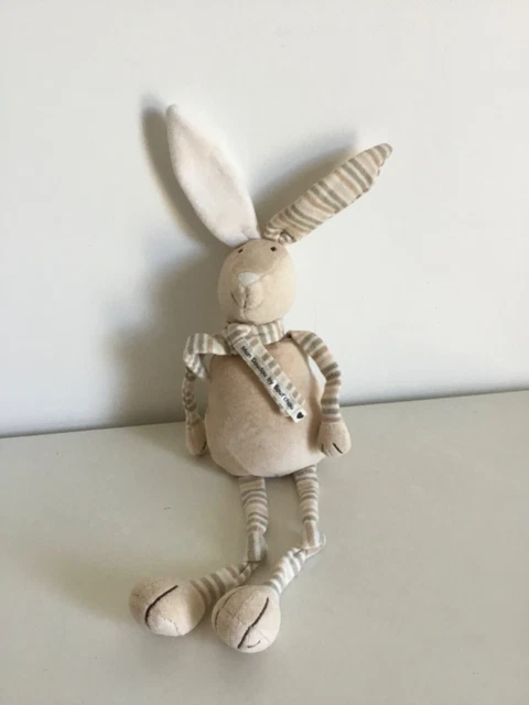 Mon Doudou Peluche By Bout'chou Monoprix Lapin Raye Rayure Echarpe Beige