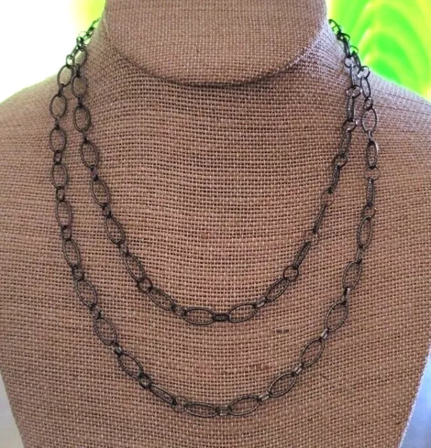 Necklace Bronze Tone Chain Unique Link Style Fashion Jewelry Style Gift