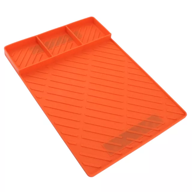 (Orange)BBQ Grill Mats Wear Resistant Silicone Grill Pad Slip Proof Resuable