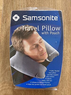 Inflatable Samsonite Airport Aeroplane Travel Pillow With Pouch - SM6210GY GREY