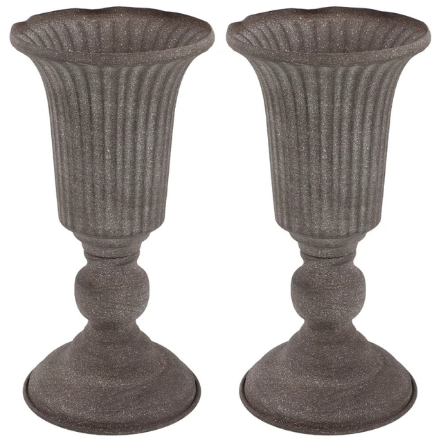 2x Urn Planter Iron Flower Pot Vintage Iron Flower Pot Retro Planter