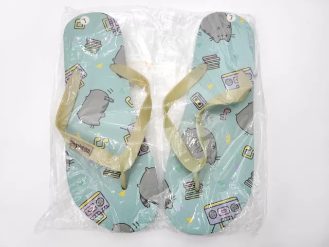 Pusheen Exclusive Summer 2016 Flip Flops Sandals Large Size Unopened see pics